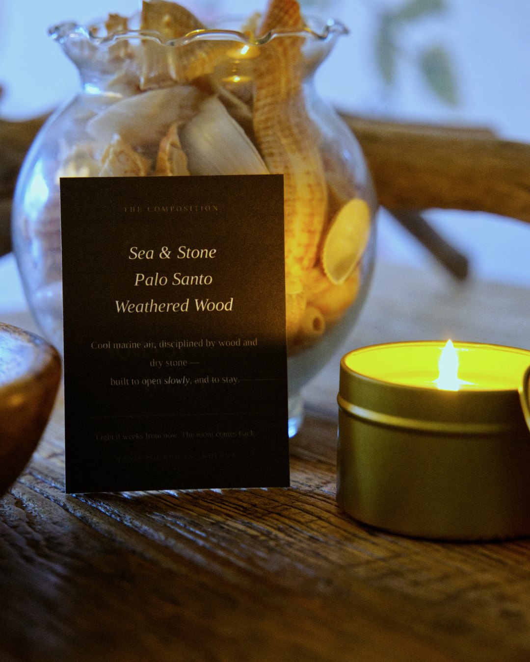 The gift: a tinned candle and notes card